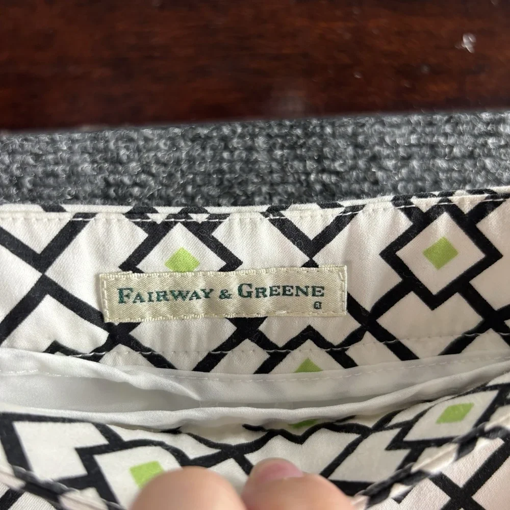 Fairway & Greene Golf Skort Women's Sz 4 Tennis Pickle Ball Skirt White Green